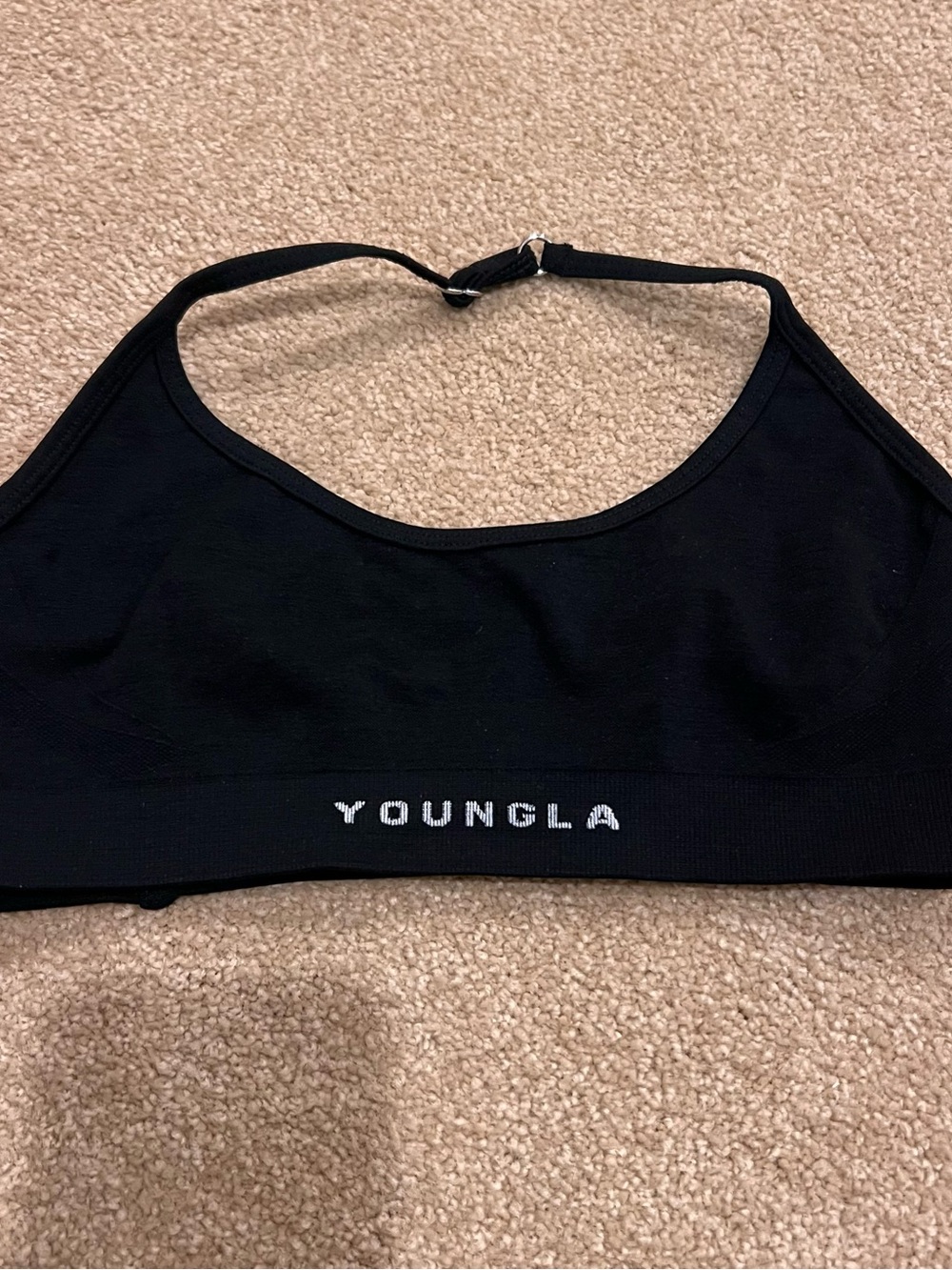 YOUNGLA Black Sports Bra strapless